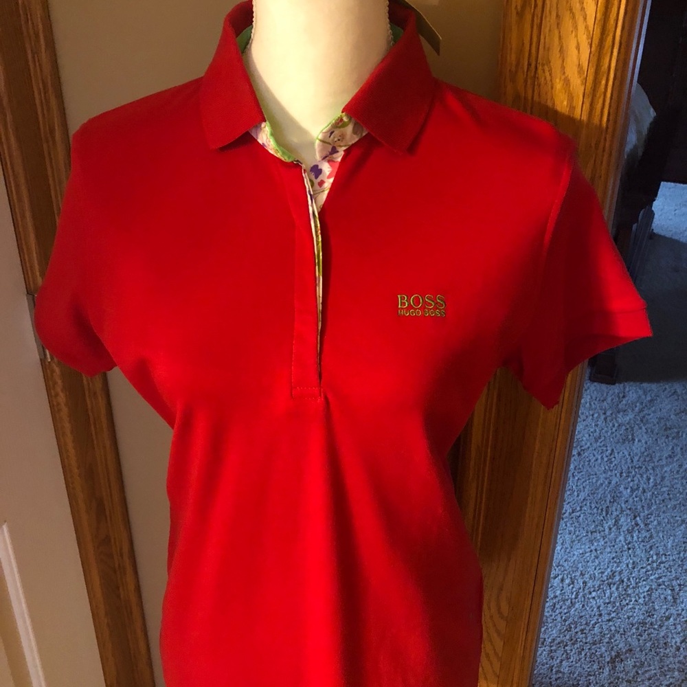Red Hugo Boss polo